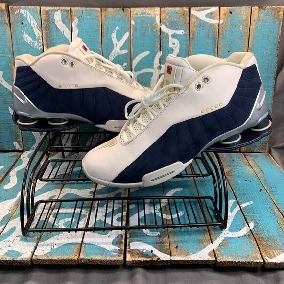 Nike Shox BB4 HOH Mens Sz 12 Olympic 2012 Obsidian Blue Vince Carter 376918-100 main image 5